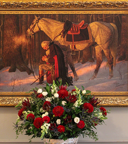 جورج واشنطن راكعًا أثناء الصلاة